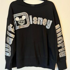 Black and Silver Disney World Crew Sweatshirt